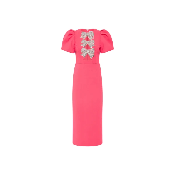 Rebecca Vallance Posey Puff Sleeve Midi Dress