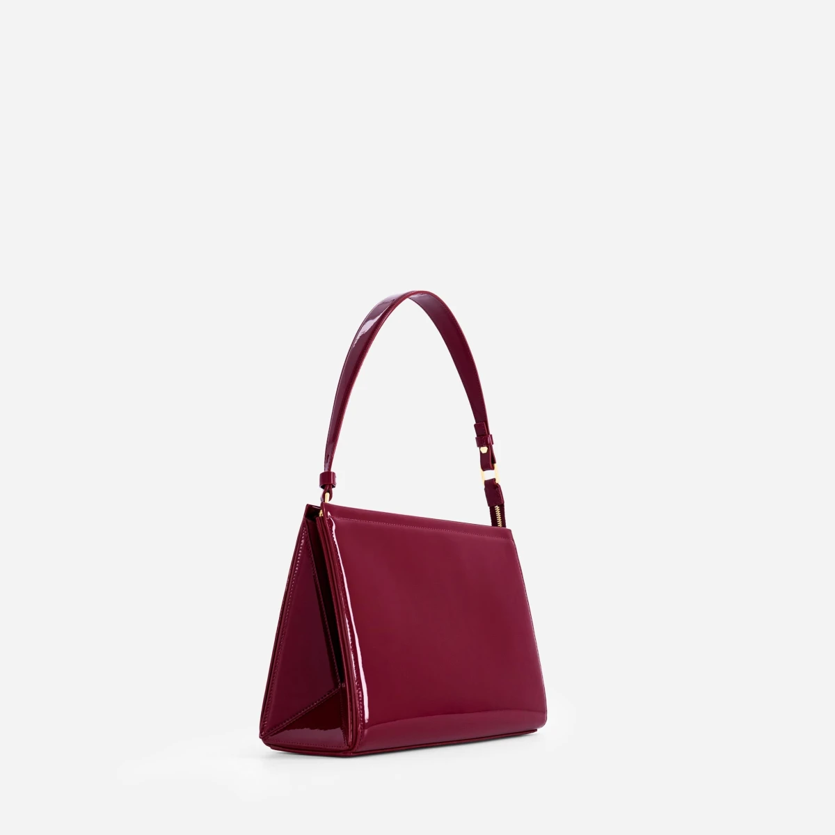 Large Triangle Pouch - Patent Bordeaux