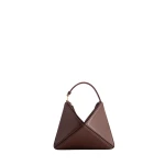 Mlouye Mini Flex Bag - Espresso Bag a Architectural Leather Handbag in Brown at Coveti Luxury
