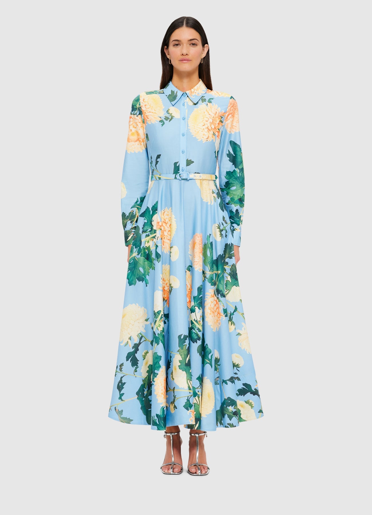 Milla Blue Hydrangea strapped maxi dress | Coveti