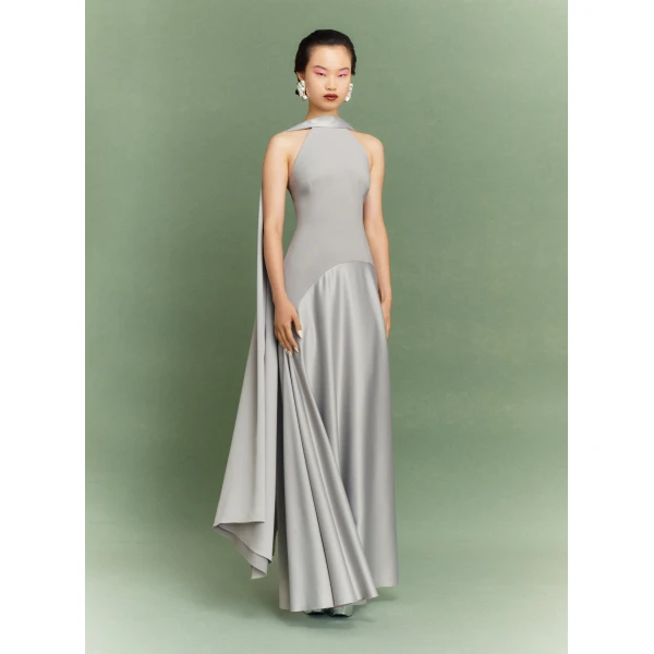 Solace London The Cece Maxi Dress in Pewter