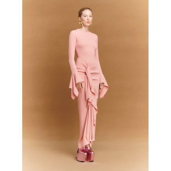 Solace London Pink The Della Maxi Dress in Putty Pink