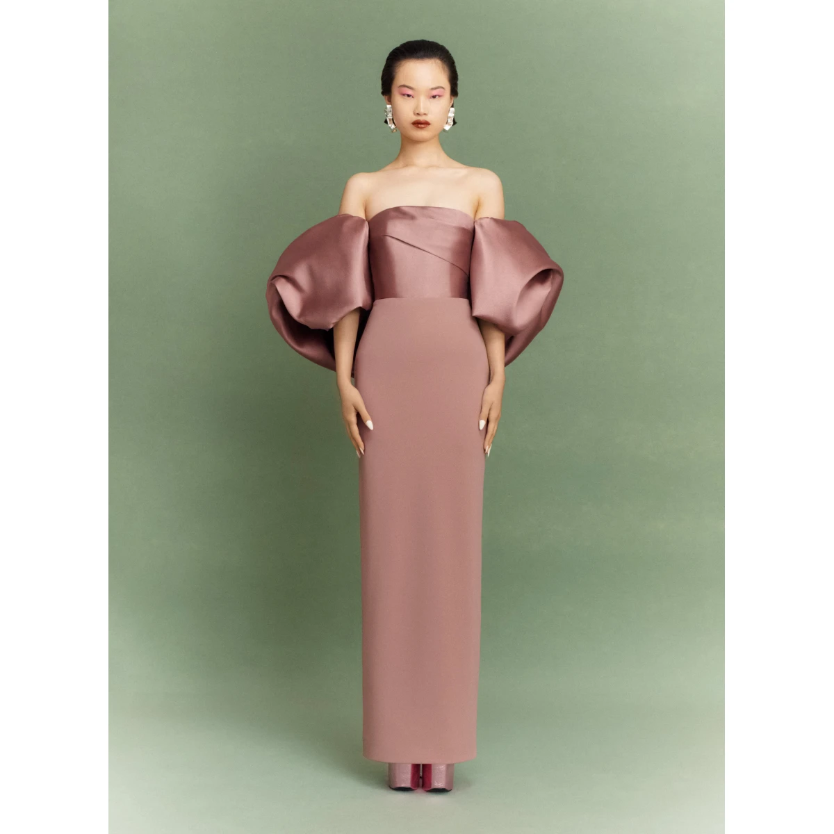Solace London Brown The Floris Maxi Dress in Cocoa