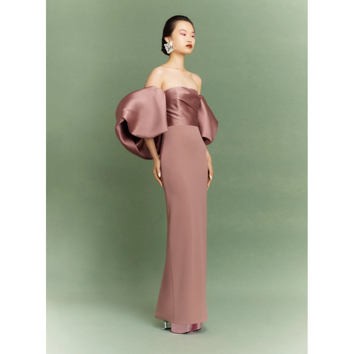 Solace London Brown The Floris Maxi Dress in Cocoa