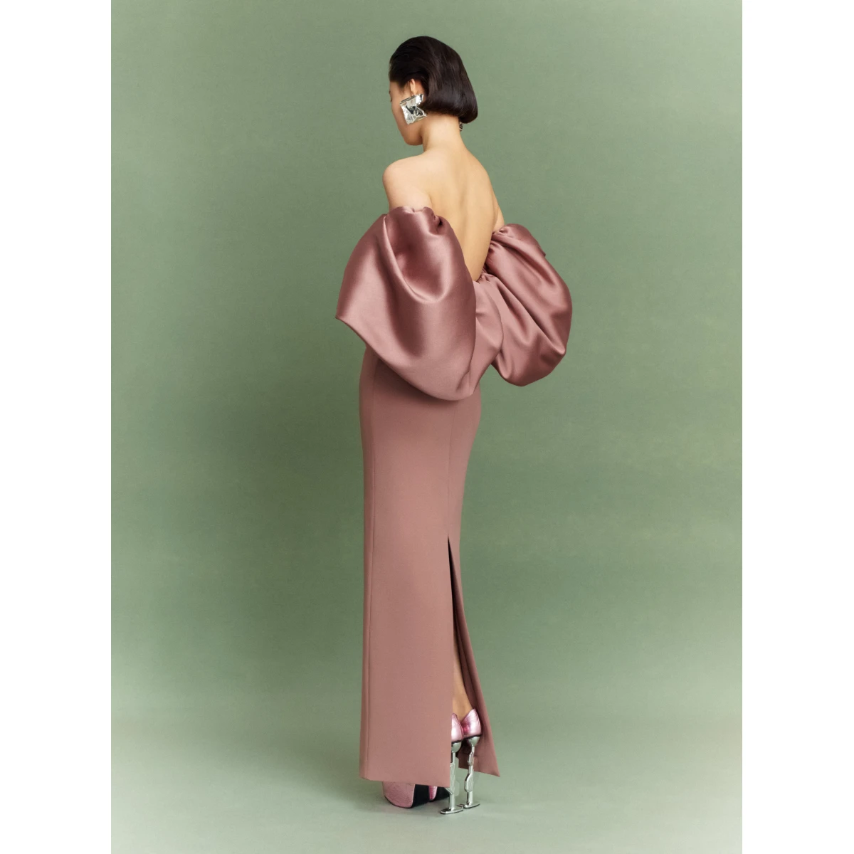 Solace London Brown The Floris Maxi Dress in Cocoa