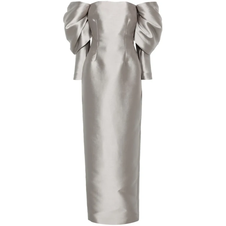 Solace London Gray The Laylah Maxi Dress in Pewter