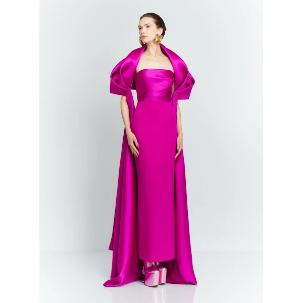 Solace London Pink The Vera Maxi Dress in Fuchsia