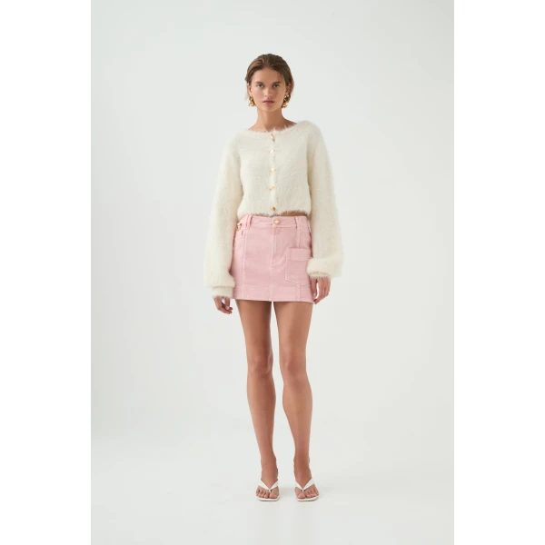 Aje Ayden Denim Micro Skirt, view 2