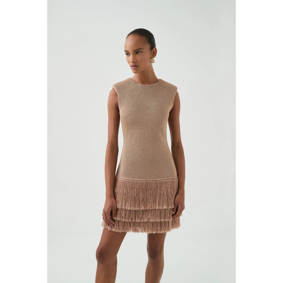 【AJE】裾フリンジスリムニットドレスBreeze Knit Midi Dress AJE. Breeze fringed metallic knitted midi dress | NET-A-PORTER
