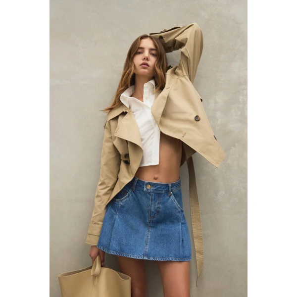 Aje Flynn Denim Mini Skirt, view 2