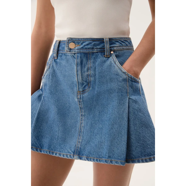 Aje Flynn Denim Mini Skirt, view 6