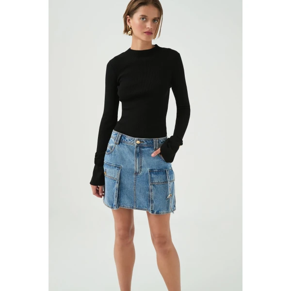 Juno Denim Micro Mini Skirt