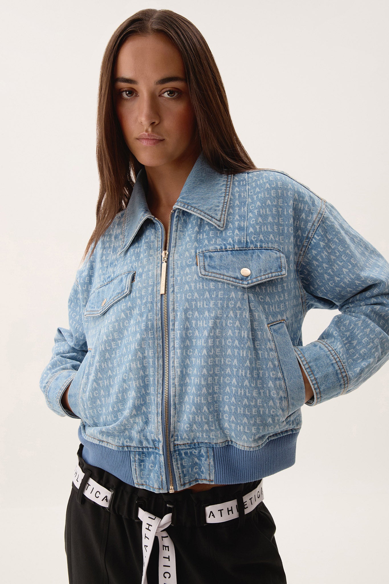 Logo Denim Bomber Jacket 792 Coveti