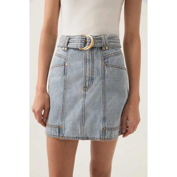 Aje Ray Denim Mini Skirt, view 5