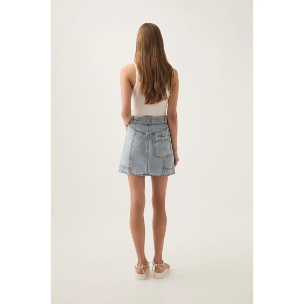 Aje Ray Denim Mini Skirt, view 7