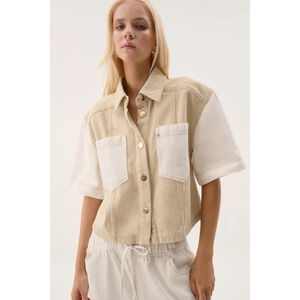 Sadie Cropped Denim Shirt