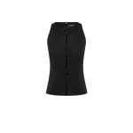 Leo Lin black sleeveless top – square neckline crop top with fitted bodice and structured silhouette.