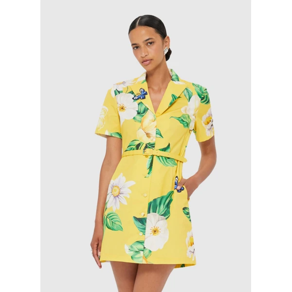Leo Lin Brigitte Mini Dress – Joie Print in Sunshine, view 5