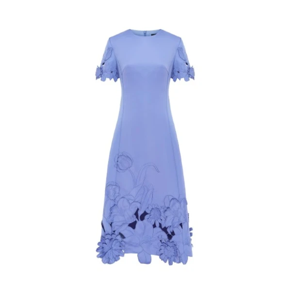 Leo Lin purple one-shoulder gown – floor-length crepe cady dress with fitted silhouette and minimalist design.