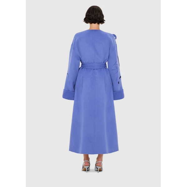 Leo Lin Celestine Appliqué Wool Coat – Moonlight, view 4