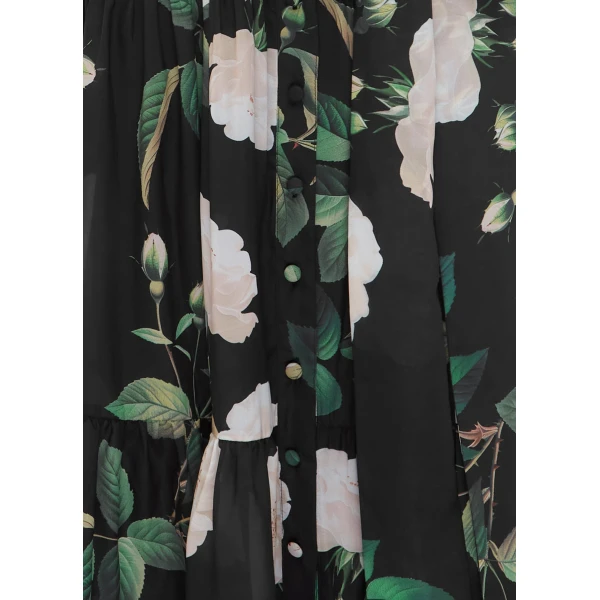 Leo Lin Ellie Bishop Sleeve Midi Dress – White Rose Print, view 6