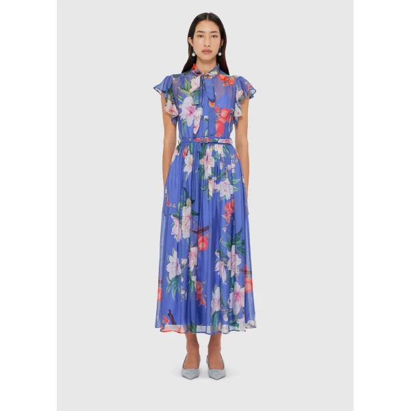 Leo Lin Grace Flutter Sleeve Midi Dress – Lavish Print in Moonlight, view 2