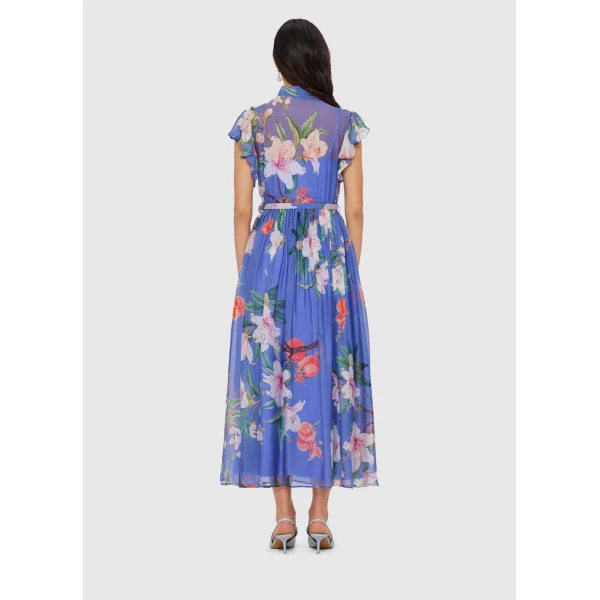 Leo Lin Grace Flutter Sleeve Midi Dress – Lavish Print in Moonlight, view 5