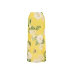 Leo-Lin-Jing48751_nobg Leo Lin yellow silk maxi skirt, featuring a high banded waistline and a column slip silhouette.
