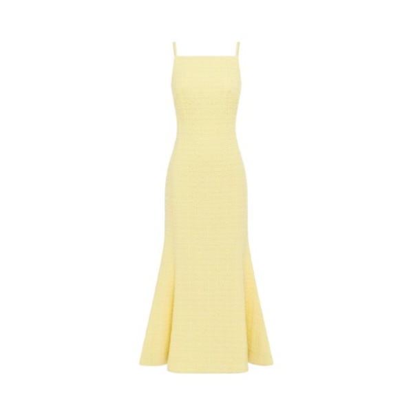 Leo Lin Regina Tweed Midi Dress – Sorbet Yellow