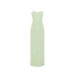 Leo Lin Zayna Tweed Bustier Maxi Dress – Caledon Green