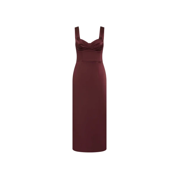 Rebecca Vallance Merlot Strap Midi Dress