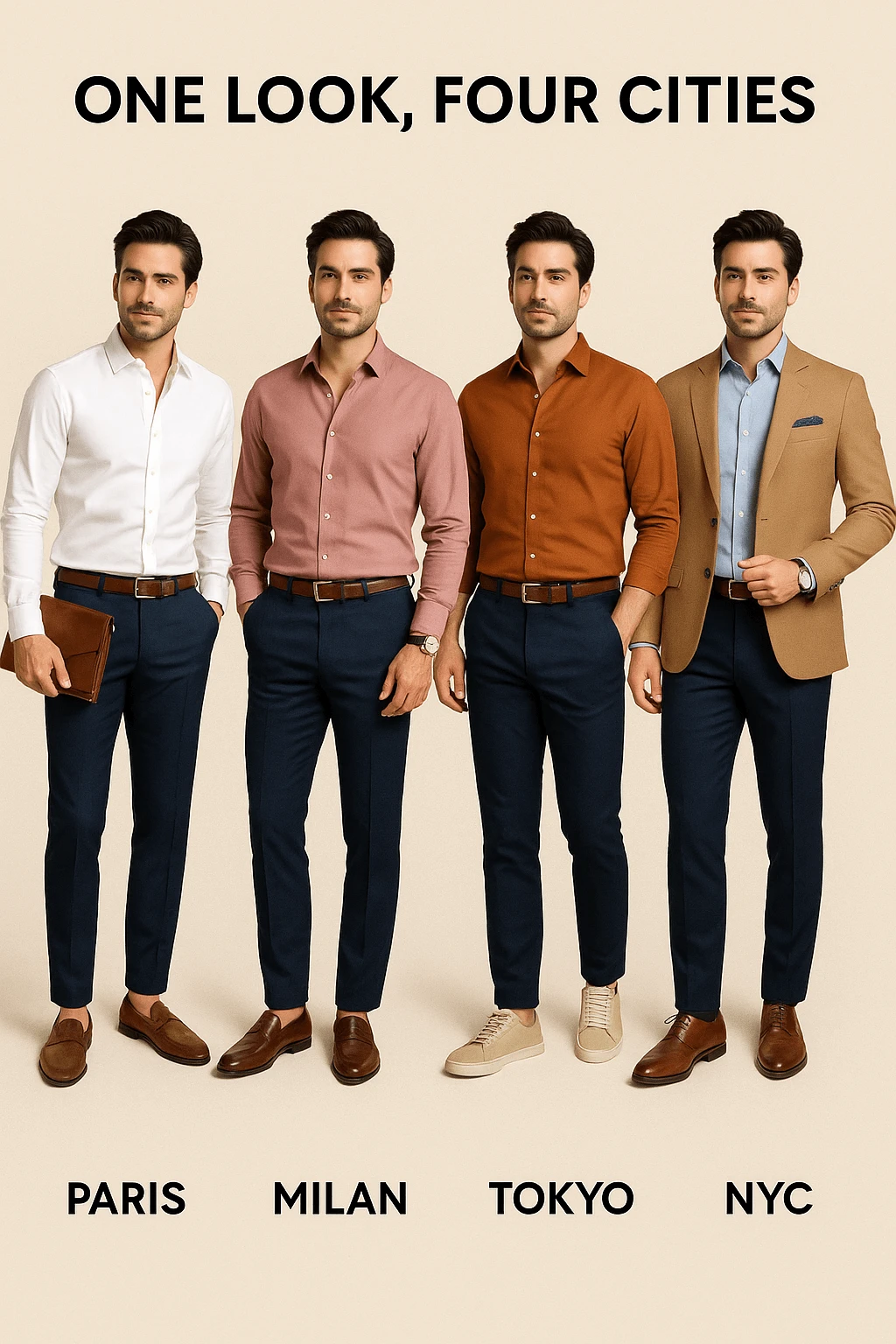 what color shirt goes well with navy blue pants an