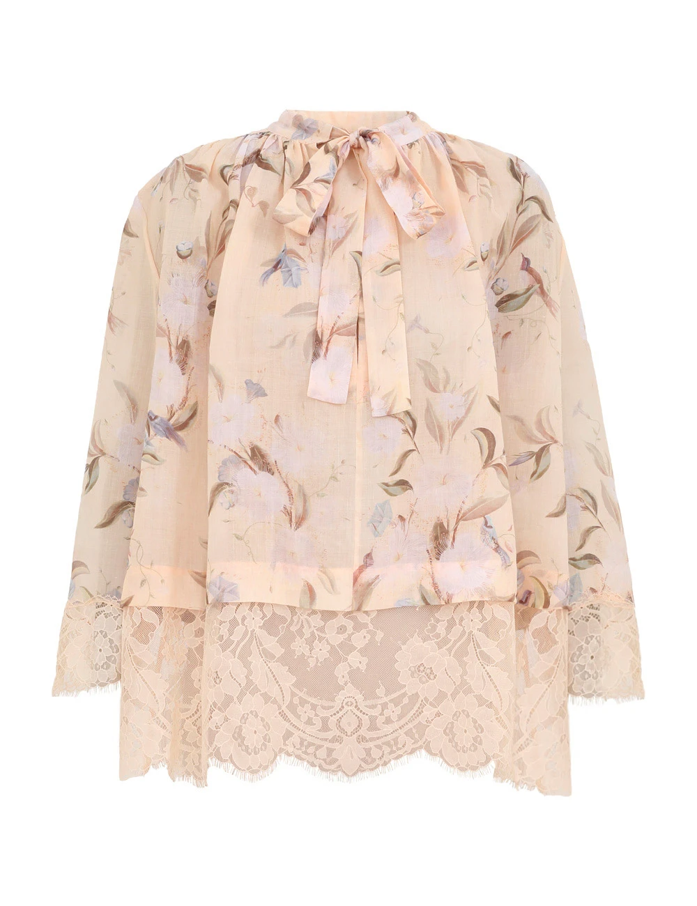Zimmermann Cascadian Lace Tie Neck Blouse Zimmermann dress