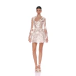 Bronx and Banco Multicolour Anastasia Floral Long Sleeve Mini Dress  a harmonious blend of structured elegance and timeless sophistication
