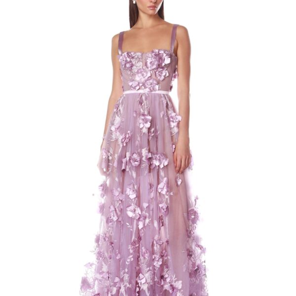 Bronx and Banco Purple Anastasia Lavender Maxi Dress  a harmonious blend of structured elegance and timeless sophistication.