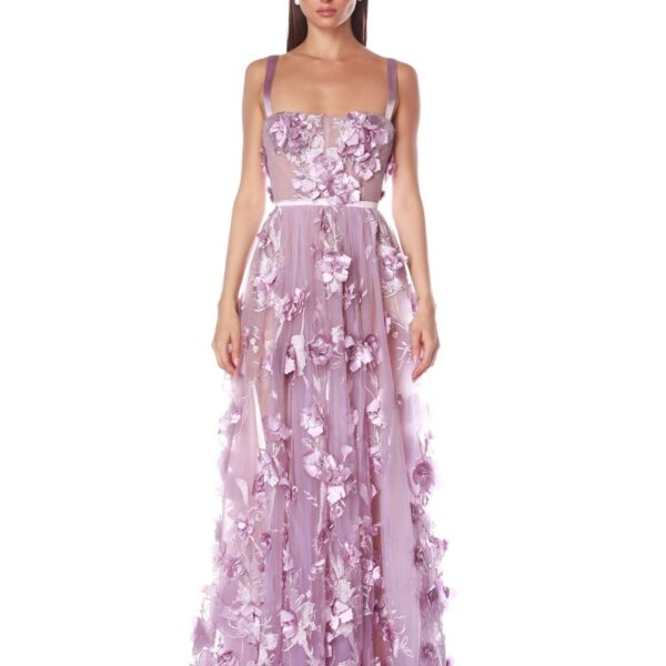 Bronx and Banco Purple Anastasia Lavender Maxi Dress  a harmonious blend of structured elegance and timeless sophistication