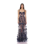 Bronx and Banco Blue Anastasia Navy Maxi Dress  a harmonious blend of structured elegance and timeless sophistication