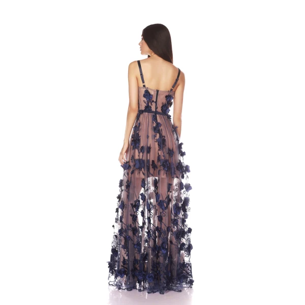 Bronx and Banco Anastasia Navy Maxi Dress, view 4