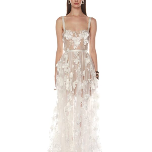 Bronx and Banco White Anastasia White Maxi Dress  a harmonious blend of structured elegance and timeless sophistication