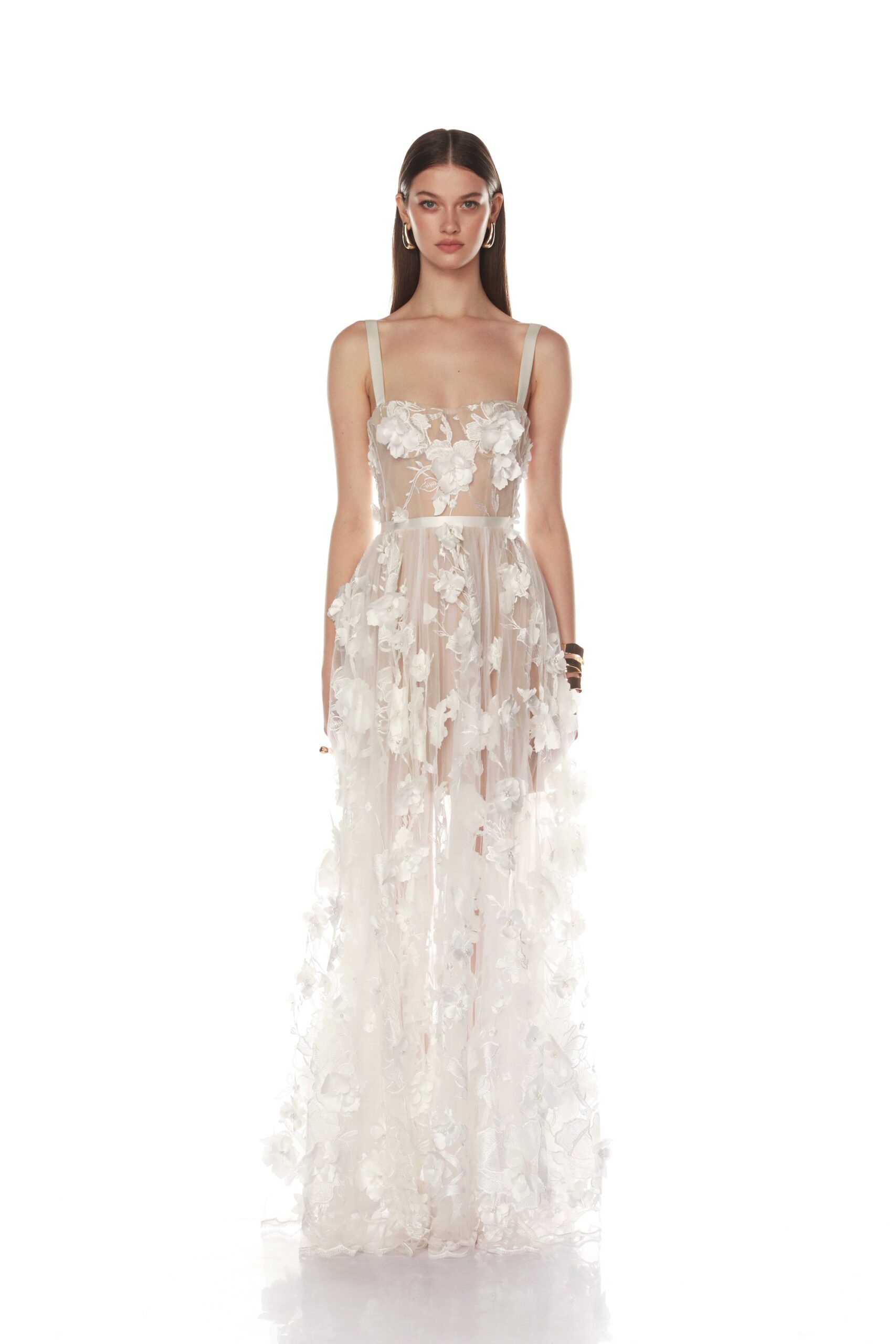 Bronx and Banco White Anastasia White Maxi Dress a harmonious blend of structured elegance and timeless sophistication