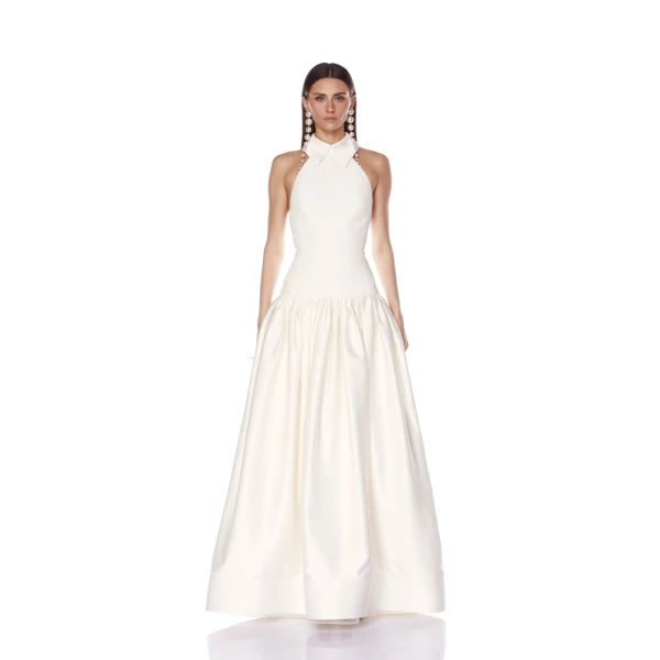 Bronx and Banco Arlo Halterneck White Gown