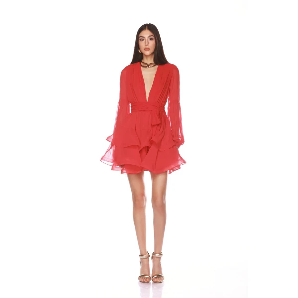 Bronx and Banco Bedouin Red Mini Dress, view 2