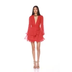 Bronx and Banco Red Bedouin Red Mini Dress  a harmonious blend of structured elegance and timeless sophistication