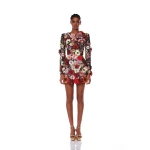 Bronx and Banco Multicolour Bouquet Maraya Multi Long Sleeve Dress  a harmonious blend of structured elegance and timeless sophistication