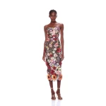Bronx and Banco Multicolour Bouquet Maraya Multi Midi Dress  a harmonious blend of structured elegance and timeless sophistication