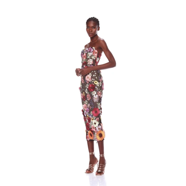 Bronx and Banco Bouquet Maraya Multi Midi Dress, view 3