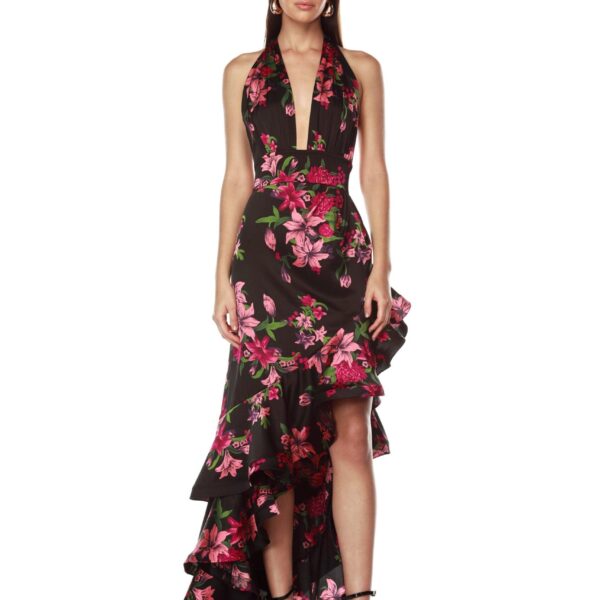 Bronx and Banco Pink Bronte Pink Lily Maxi Dress  a harmonious blend of structured elegance and timeless sophistication.