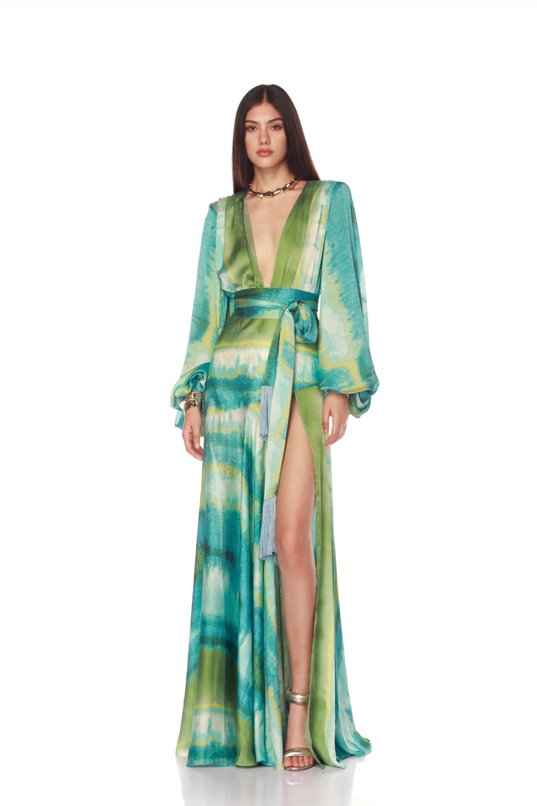 Bronx and Banco Carmen Coastal Maxi Dress Bronx and Banco Green Carmen Coastal Maxi Dress a harmonious blend of structured elegance and timeless sophistication
