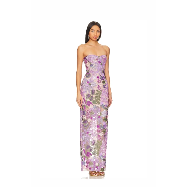 Bronx and Banco Dahlia Lilac Maxi Dress, view 2