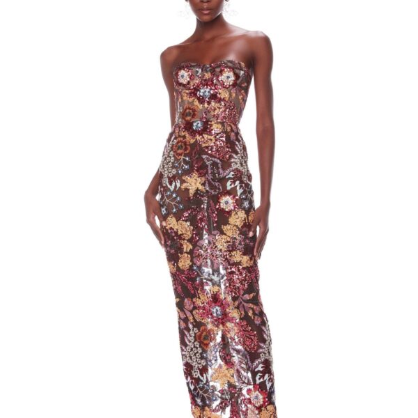 Bronx and Banco Multicolour Dahlia Maxi Dress  a harmonious blend of structured elegance and timeless sophistication.